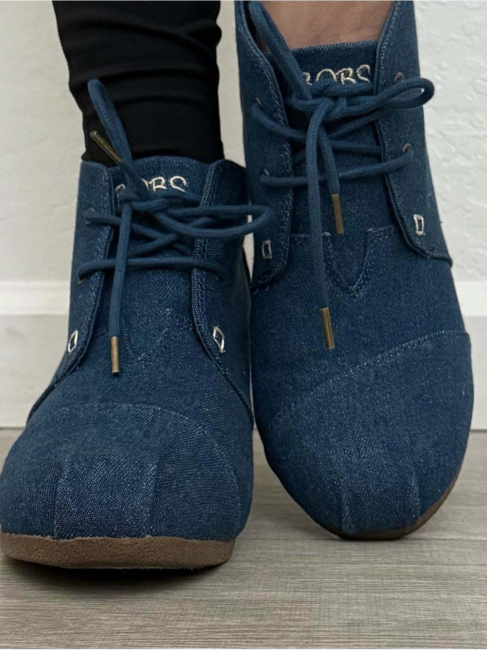 BOBS Denim Wedge Heels in Blue